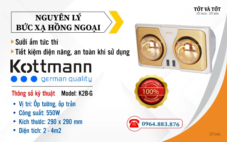 Đèn Sưởi Nhà Tắm KOTTMANN  K2B-G